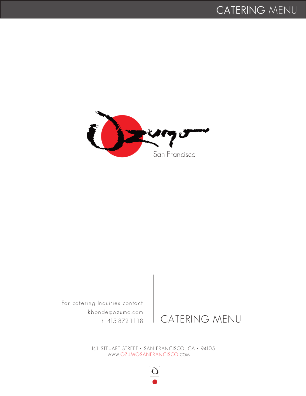 Catering Menu Catering Menu