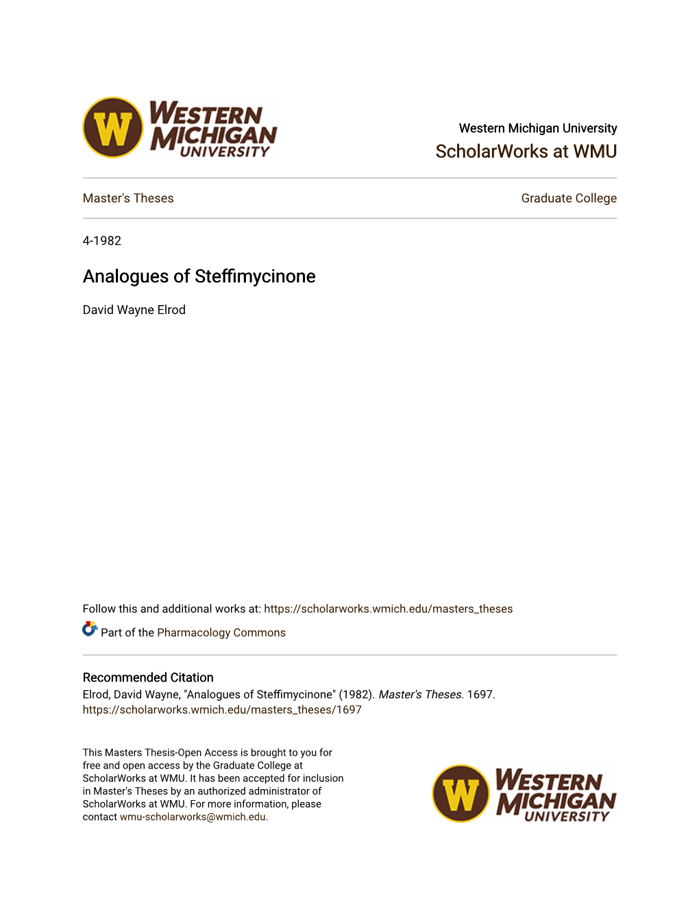 Analogues of Steffimycinone