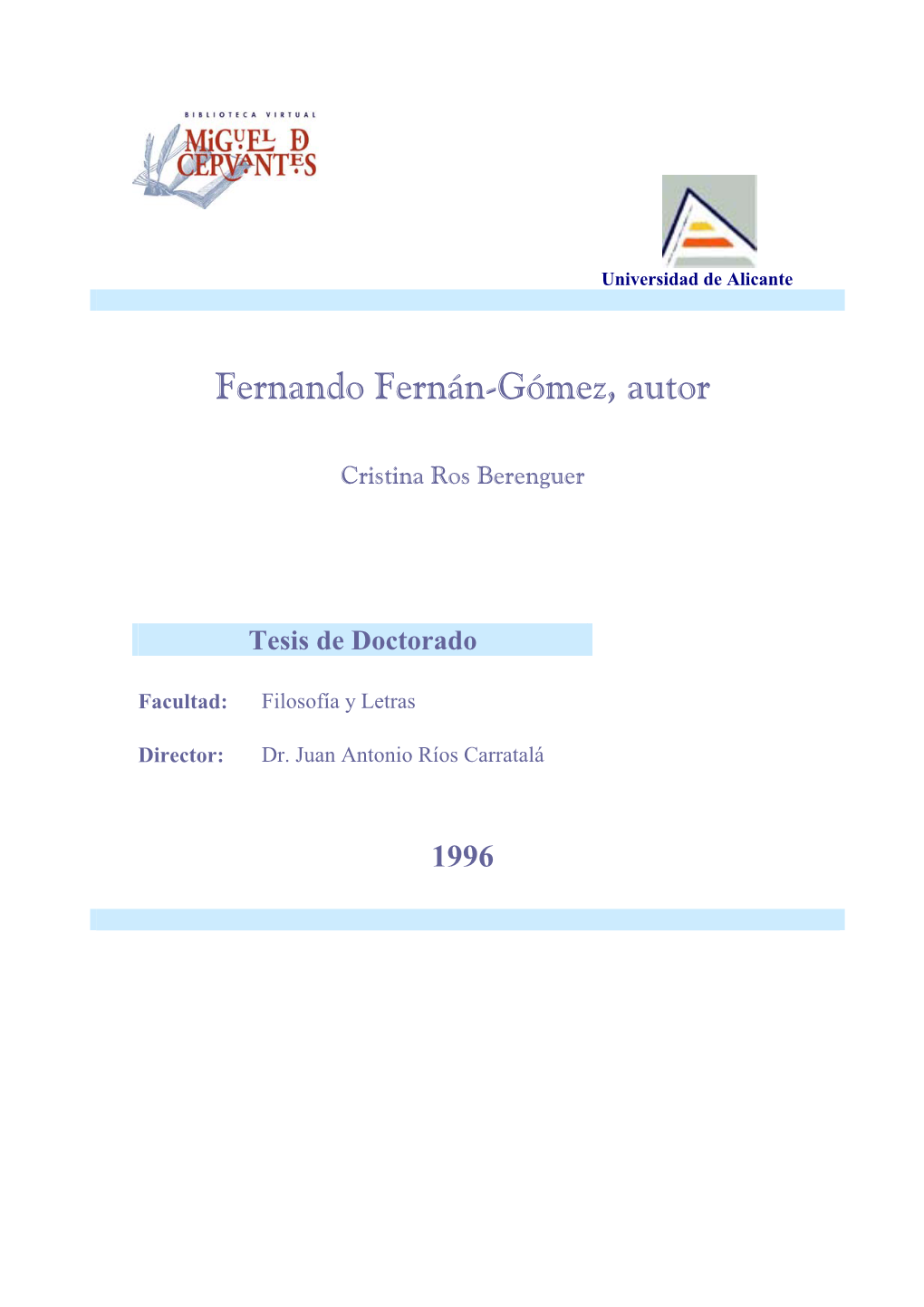 Pdf Fernando Fernán-Gómez, Autor / Cristina Ros Berenguer Leer Obra