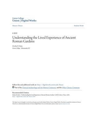Understanding the Lived Experience of Ancient Roman Gardens Devlin F