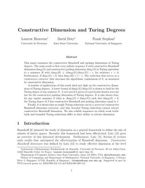 Constructive Dimension and Turing Degrees