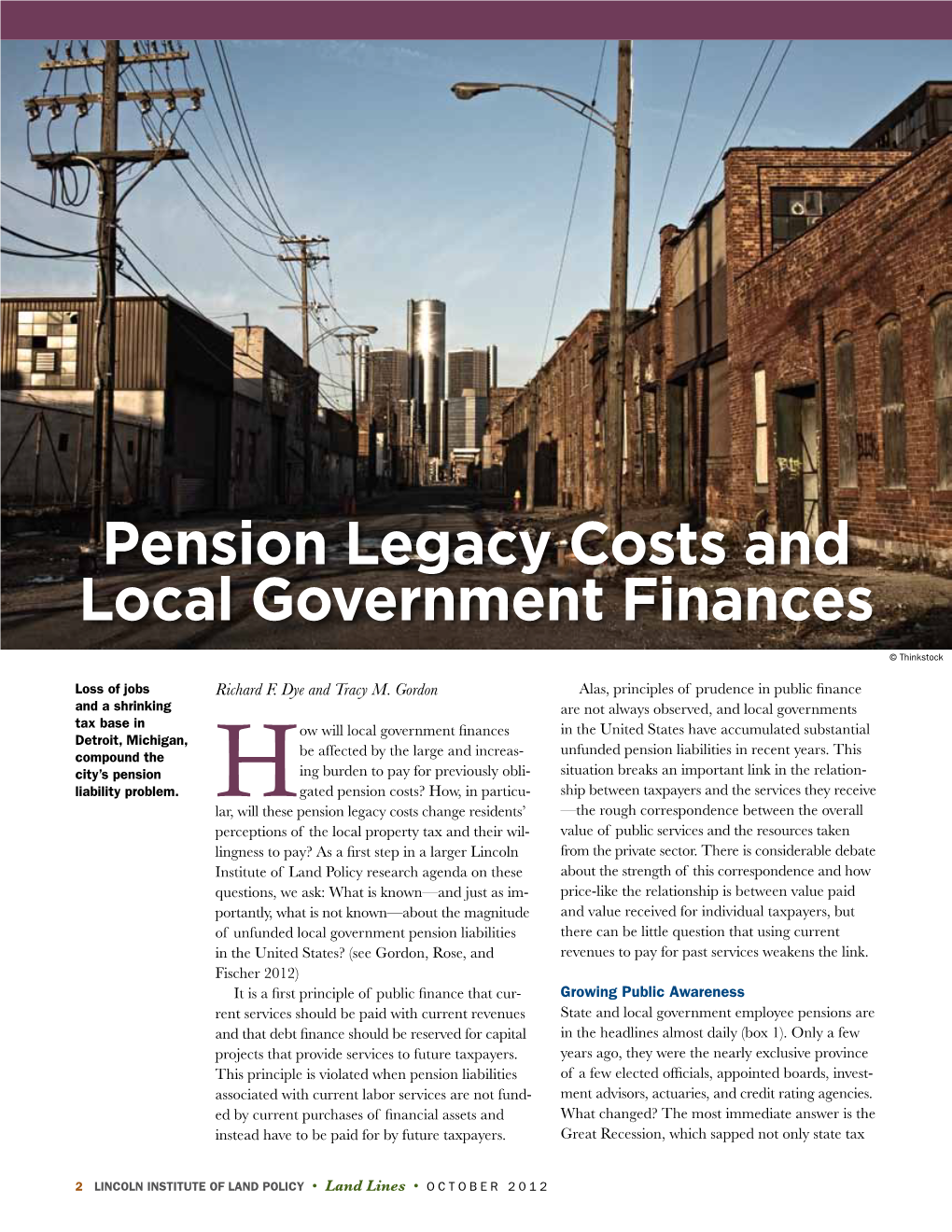 Pension Legacy Costs and Local Government Finances