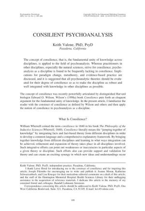 Consilient Psychoanalysis