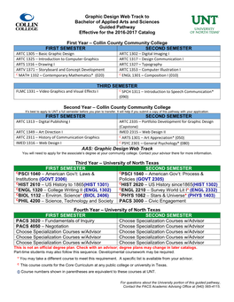 Graphic Design Web Track to Bachelor of Applied Arts and Sciences Guided Pathway Effective for the 2016-2017 Catalog First