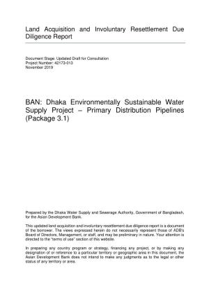 Dhaka Environmentally Sustainable Water Supply Project – Primary Distribution Pipelines (Package 3.1)