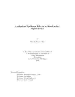 Analysis of Spillover Effects in Randomized Experiments