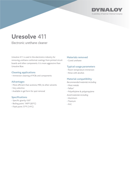 Uresolve 411 Electronic Urethane Cleaner
