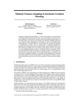 Minimal Variance Sampling in Stochastic Gradient Boosting