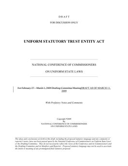 Uniform Statutory Trust Entity Act