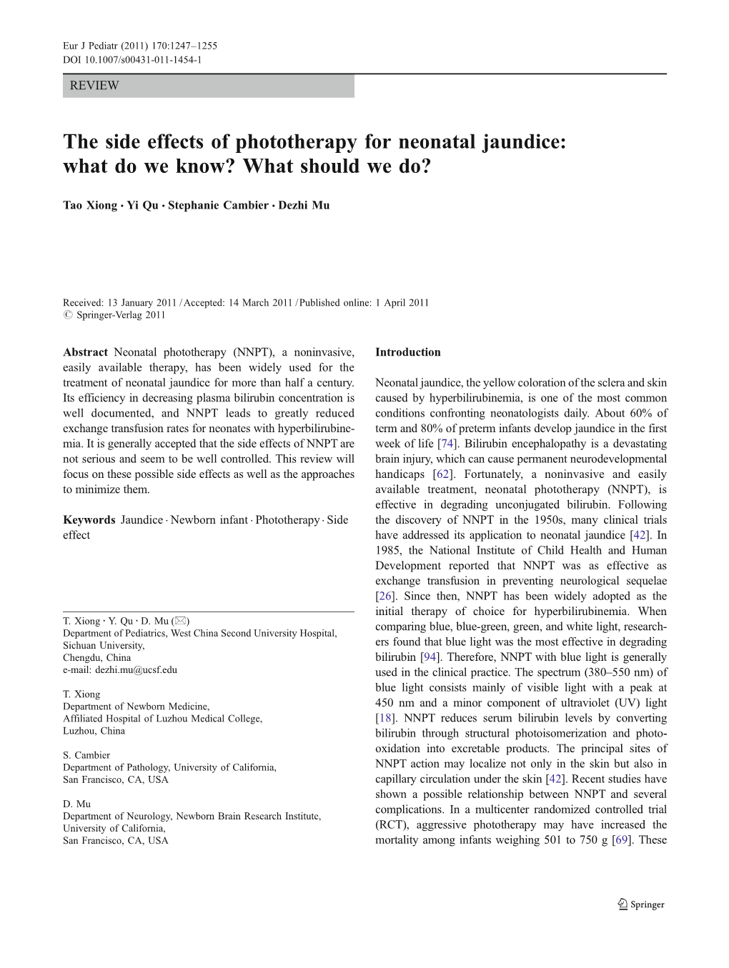 The Side Effects of Phototherapy for Neonatal Jaundice: What Do We Know ...