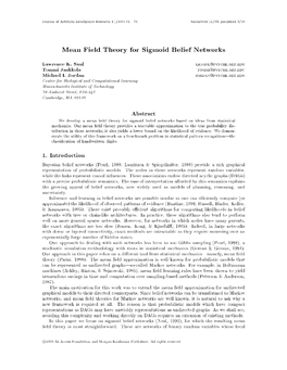 Mean Field Theory for Sigmoid Belief Networks