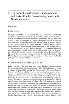 The Nordic Countries and the European Security and Defence