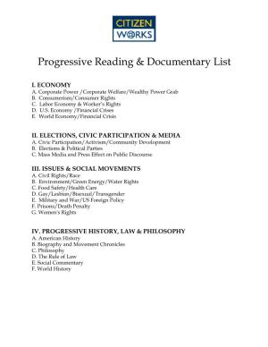 The Progressive Reading List