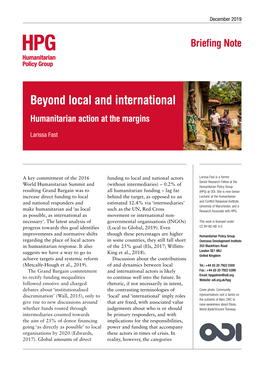 Beyond Local and International Humanitarian Action at the Margins