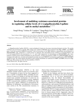 Epigallocatechin-3-Gallate and Its Methyl Metabolitesq,Qq