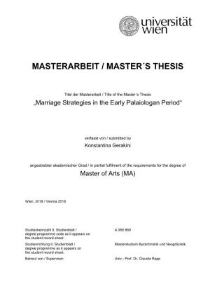 Masterarbeit / Master´S Thesis