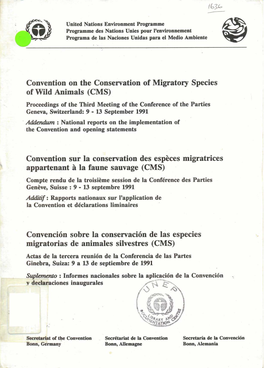 Convention on the Conservation of Migratory Species of Wild Animals