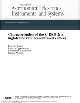 Characterization of the C-RED 2: a High-Frame Rate Near-Infrared Camera