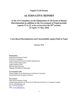 Alternative Report by Civil Society To