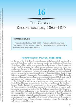 The Crises of Reconstruction, 1865–1877