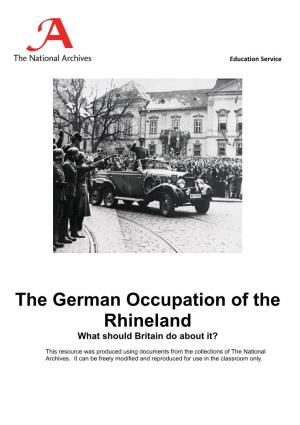The German Occupation of the Rhineland What Should Britain Do About It?