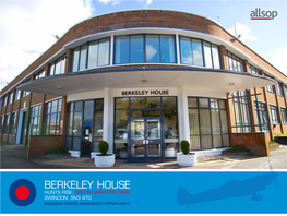 Berkeley House Hunts Rise, South Marston Park Swindon, Sn3 4Tg Business Centre Investment Opportunity Investment Considerations