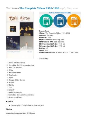 Tori Amos the Complete Videos 1991–1998 Mp3, Flac, Wma