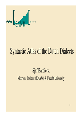 Syntactic Atlas of the Dutch Dialects