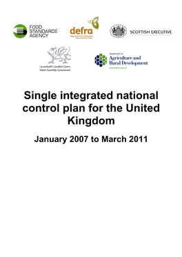 Single Integrated National Control Plan for the United Kingdom January 2007 to March 2011