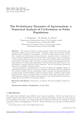 The Evolutionary Dynamics of Aposematism: a Numerical Analysis of Co-Evolution in Finite Populations
