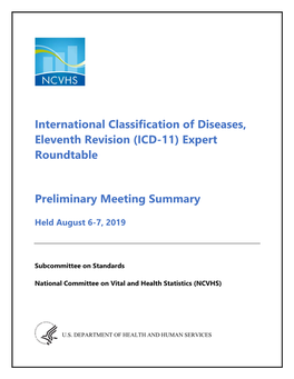 (ICD-11) Expert Roundtable Preliminary Meeting Summary