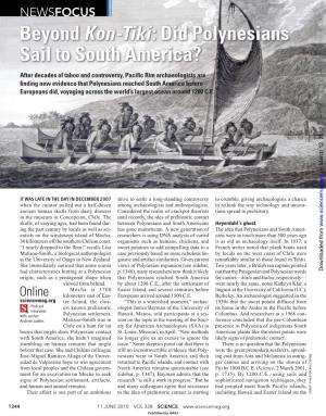 Beyond Kon-Tiki: Did Polynesians Sail to South America?