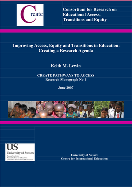 Improving Access, Equity and Transitions in Education: Creating a Research Agenda