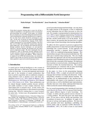 Programming with a Differentiable Forth Interpreter