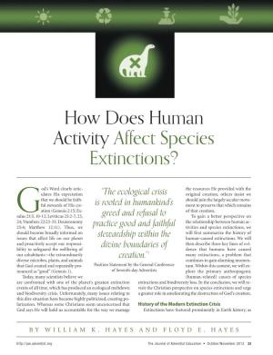 How Does Human Activity Affect Species Extinctions?