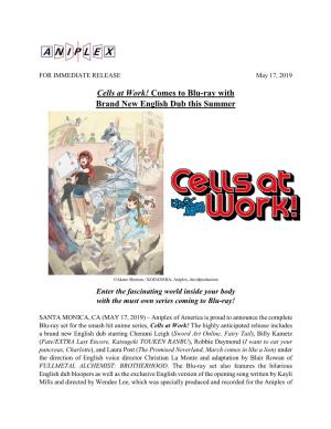 Cells at Work! Comes to Blu-Ray with Brand New English Dub This Summer