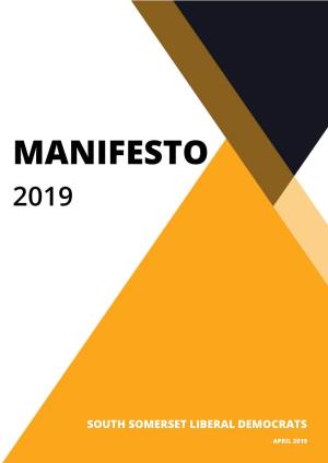 Manifesto 2019 South Somerset Liberal Democrats