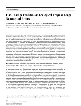 Fish-Passage Facilities As Ecological Traps in Large Neotropical Rivers