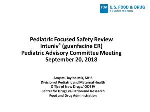 Intuniv (Guanfacine ER) Pediatric Safety Review