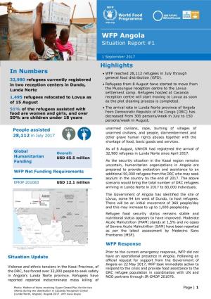 WFP Angola Situation Report #1