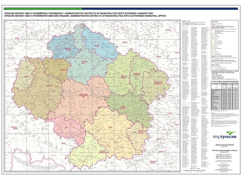 Správní Obvody Obcí S Rozšířenou Působností / Administrative Districts of Municipalities with Extended Jurisdiction