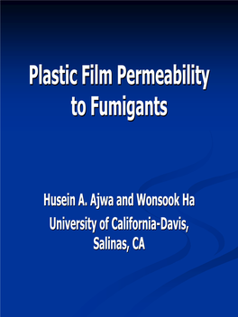 Plastic Film Permeability to Fumigants