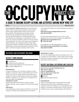 Occupy Wall Street Project List