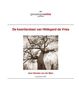 De Kwartierstaat Van Hildegard De Vries