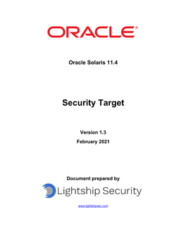 Oracle Solaris 11.4 Security Target, V1.3