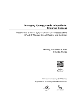 Managing Hyperglycemia in Inpatients: Ensuring Success