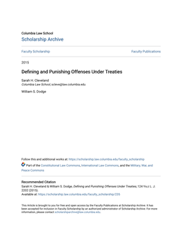 Defining and Punishing Offenses Under Treaties