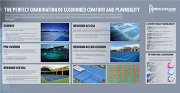 THE PERFECT COMBINATION of CUSHIONED COMFORT and PLAYABILITY California Sports Surfaces (CSS) Is a Team of the Most Prestigious Sports Surfacing Brands