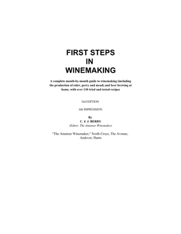 First Steps in Winemaking