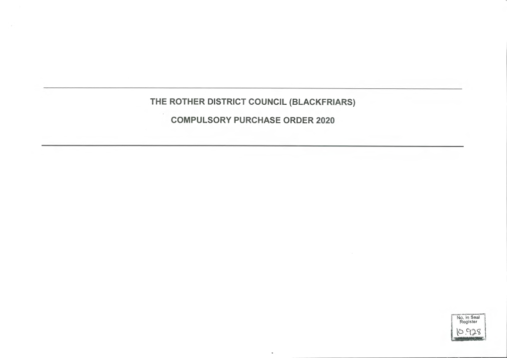 (Blackfriars) Compulsory Purchase Order 2020